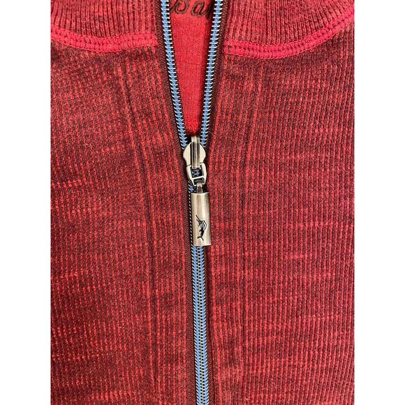 Tommy Bahama Men’s Reversible Flipshore Red Half Zip Sweater Large - Picture 2 of 8